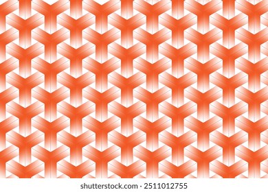 Y-shape orange reddish geometric seamless pattern with white  background