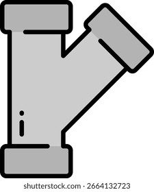 Y-Shaped Pipe Fitting Vector Illustration