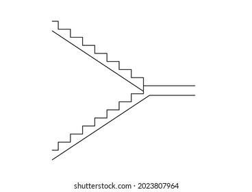 Diseño vectorial de boceto en forma de escalera en forma de Y