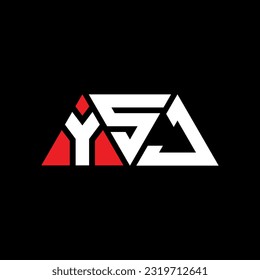Diseño del logotipo de la letra triangular YSJ con forma triangular. Monograma de diseño del logotipo del triángulo YSJ. Plantilla de logotipo vectorial triangular YSJ con color rojo. Logotipo triangular simple, elegante y lujoso de YSJ
