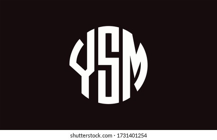 YSM Circle Emblem Abstract Monogram Letter Mark Vector Logo Template