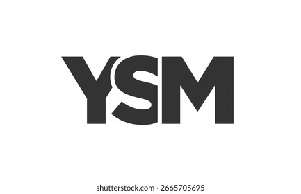 Plantilla de diseño de logotipo YSM con texto en negrita fuerte y moderno. Logotipo de Vector inicial basado en tipografía simple y mínima. Identidad de empresa de moda ideal para la presencia de la marca de las empresas.