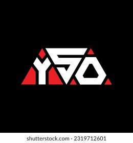 YSO triangle letter logo design with triangle shape. YSO triangle logo design monogram. YSO triangle vector logo template with red color. YSO triangular Simple, Elegant, and Luxurious Logo