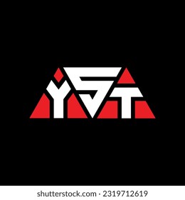 YST triangle letter logo design with triangle shape. YST triangle logo design monogram. YST triangle vector logo template with red color. YST triangular Simple, Elegant, and Luxurious Logo