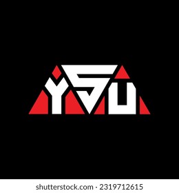 YSU triangle letter logo design with triangle shape. YSU triangle logo design monogram. YSU triangle vector logo template with red color. YSU triangular Simple, Elegant, and Luxurious Logo