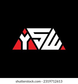 Diseño del logotipo de la letra triangular YSW con forma triangular. Monograma de diseño del logotipo del triángulo de YSW. Plantilla de logotipo vectorial de triángulo YSW con color rojo. Logo triangular YSW simple, elegante y lujoso