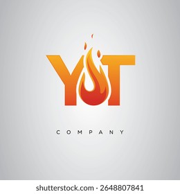 YT Creative Fire Letter Logo Design