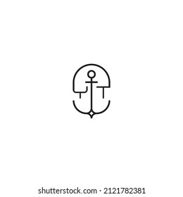YT creative letter logo design in anchor concept with high quality professional design that will print well across any print media