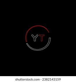 YT creative modern letters logo design template