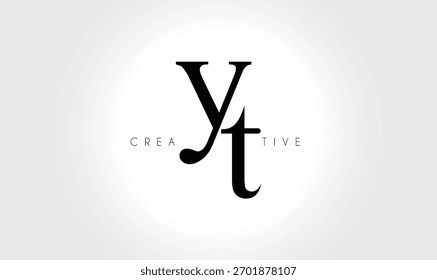 YT Elegant Serif Monogram Logo - Luxuriöser typografischer Großbuchstabe für modernes Branding