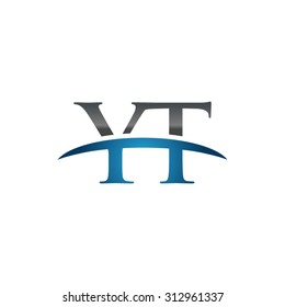 YT initial company blue swoosh logo