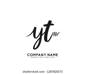 YT Initial Handwriting Logo Template Vector 