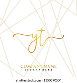 YT Initial Handwriting logo template vector