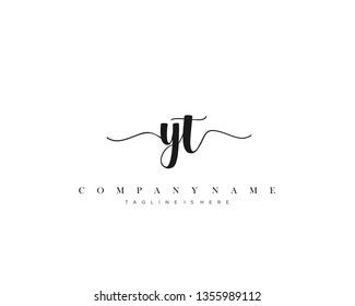 YT initial handwriting logo template vector