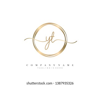 YT initial handwriting logo template vector