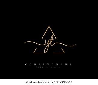 YT initial handwriting logo template vector