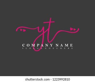 YT Initial handwriting logo vector
