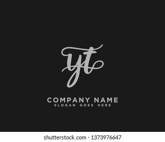 YT Initial Handwriting Logo Vector