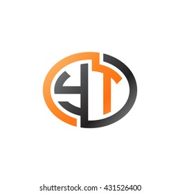 YT initial letters looping linked ellipse logo orange black