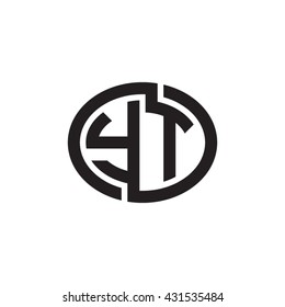 YT initial letters looping linked ellipse monogram logo