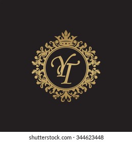 YT initial luxury ornament monogram logo