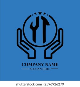 YT initials held within hands, symbolizing trust and protection. The circle represents unity, while stars highlight excellence and ambition.