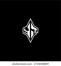 YT letra inicial logotipo esport conceito techno estilo de corrida design moderno monograma de jogos