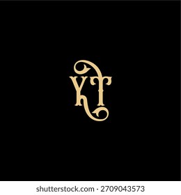 YT Buchstabe anfängliches königliches Konzept Barock Stil Design Monogramm modernes Logo
