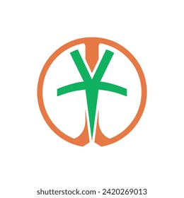 YT Letter Logo stock illustration	
