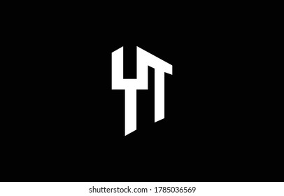 Diseño del logotipo YT con fondo. Letra de icono del monograma creativo mínimo basado en el inicio. Diseño vectorial de alfabeto lujoso moderno