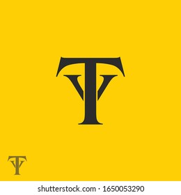 Logotipo YT diseñado con letra y y t en formato vectorial.
