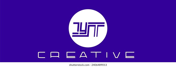 yT logo letter monogram initial circle abstract icon vector template
