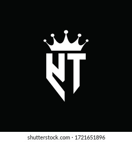 YT logo monogram emblem style with crown shape design template