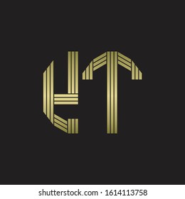 YT Logo monogram outline style linked isolated with gold colors