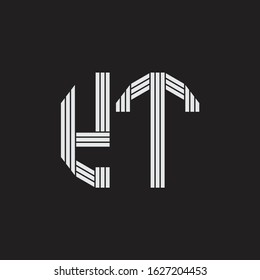 YT Logo monogram with outline style linked isolated on black background