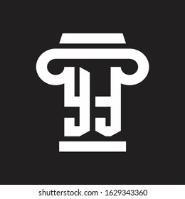 YT Logo monogram with pillar style design template