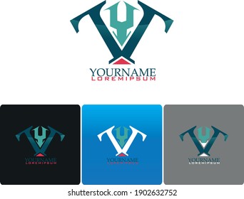 YT Logo Template, Piston Logo, Turquoise Logo, Green Logo T Letter, Y letter

