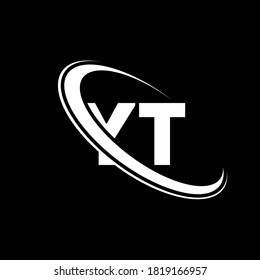 YT logo. Y T design. White YT letter. YT/Y T letter logo design. Initial letter YT linked circle uppercase monogram logo.	