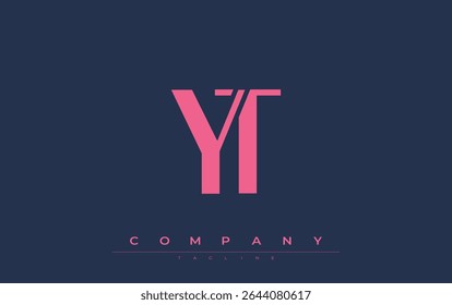 YT Modern Initials Diseño de Logo. Logotipo de marca con iniciales estilizadas que muestran un diseño atrevido y una estética moderna. Ideal para la marca profesional de negocios o proyectos creativos que se centran en minimalista