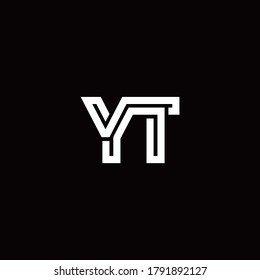YT monogram logo with abstract line design template