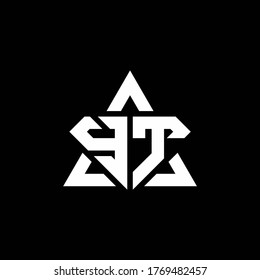logotipo de monograma YT con forma de diamante y plantilla de diseño de esquema de triángulo