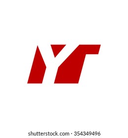Yt Negative Space Letter Logo Red Stock Vector (Royalty Free) 354349496 ...