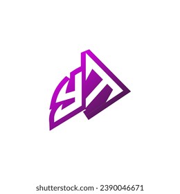 YT Premium emblem logo initial esport and gaming design concept