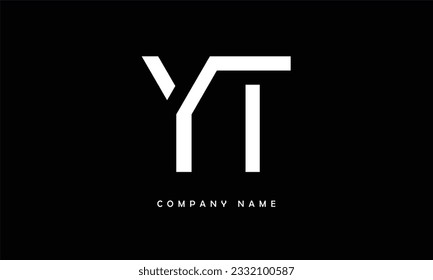 Monograma del logotipo de las letras abstractas YT TY