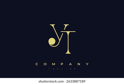 YT Typography Logo Design. Stylish monogram design depiction featuring the letters Y and T combined in an artistic signature style, delivering a unique and creative visual representation.