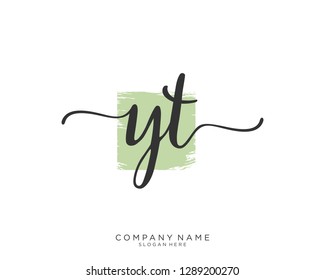YT Y T Initial handwriting logo template