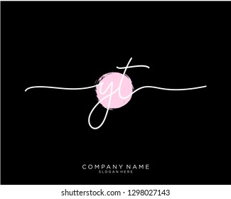 YT Y T Initial handwriting logo template