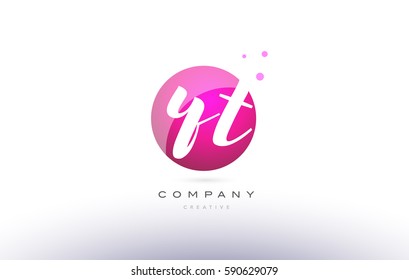 yt y t  sphere pink 3d alphabet company letter combination logo hand writting written design vector icon template 