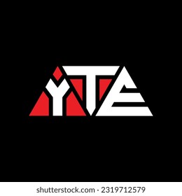 YTE triangle letter logo design with triangle shape. YTE triangle logo design monogram. YTE triangle vector logo template with red color. YTE triangular Simple, Elegant, and Luxurious Logo