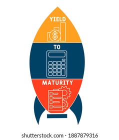 YTM - Yield To Maturity acronym. business concept background.  vector illustration concept with keywords and icons. lettering illustration with icons for web banner, flyer, landing page, presentation